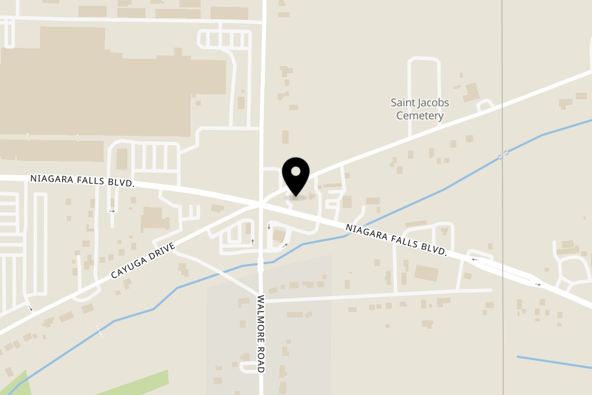 Map showing the location of Papa Leo's Pizzeria Wheatfield on 2265 Niagara Falls Blvd in Niagara Falls